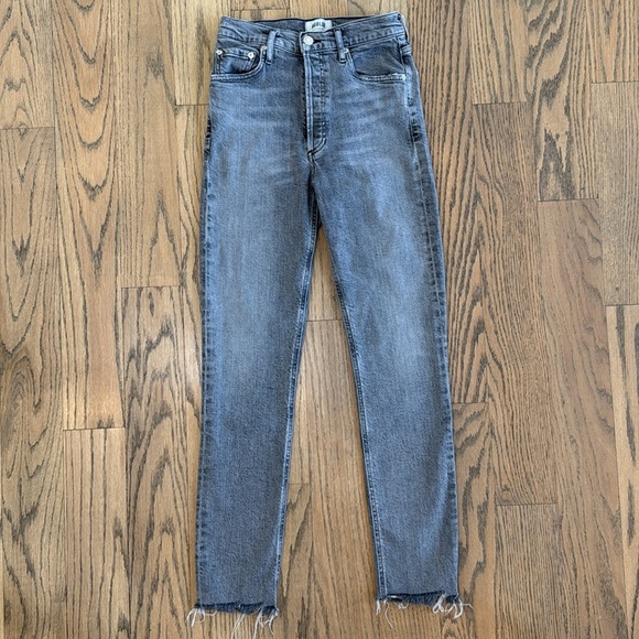 Agolde Nico High Rise Slim Women’s Gray Button Fly Denim Jeans Size 25 - Picture 5 of 11